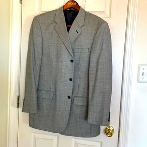 Men’s 100% Wool Black & White Blazer Size 44L